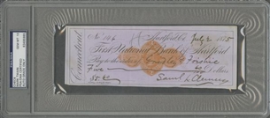 Mark Twain Check - Signed as Samuel Clemens - PSA/DNA Gem Mint 10